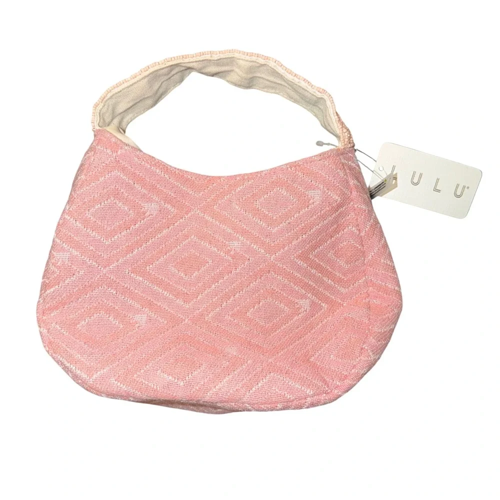 Lulu Beaded Hobo Bag Womens Small Pink NWT Lobster Crab Starfish Coastal Boho